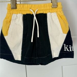 Kith Kids Colorblock Micro Cord Curtis Shorts - Yellow, White, Black